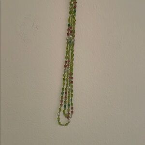 Elegant Green and Red Beaded Necklace